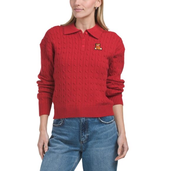LOVE TREE Red Teddy Bear Sweater - Picture 1 of 2